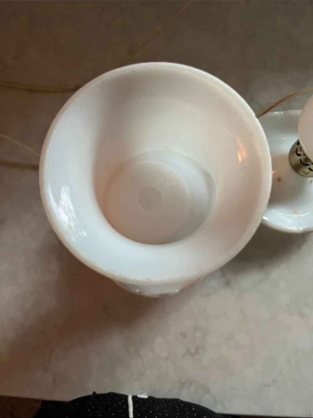 Vintage Milk Glass atomic starburst  Electric Table Lamps (2)